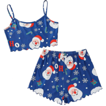 Santa Christmas Women&#39;s PJ Size 12 Loungewear Pajamas Cami Top/Shorts 2p... - $24.64 CAD
