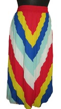 Ashley Stewart Plus Size 26-28 Multi Striped Chiffon Midi Skirt - £19.58 GBP