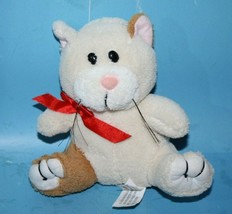 Mega Toy Cat Kitten or Bear 6&quot; Beige Chenille Plush Soft Stuffed Animal Megatoys - $8.80