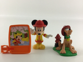 Disney Mickey Mouse &amp; Friends Fireman Pluto Fire Fighter Figures Toppers... - $18.76