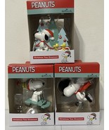 NEW Lot of 3 Hallmark Snoopy Ornaments Peanuts 2021 Sledding Ice Skate W... - $33.66 CAD