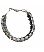 Mon Bijou Silver Pewter Wedge Vertebra Collar Statement Necklace GORGEOUS - $125.13