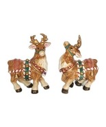 Fitz and Floyd Candy Lane Reindeer Salt &amp; Pepper Shakers Christmas 2058/... - $22.95