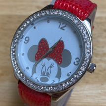 Disney Mickey By Accutime Silver Rhinestone Analog Quartz Watch~New Battery - £13.36 GBP