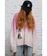 R13 Japanese Brushed Cashmere Dip Dyed Sweater - Pink Ombre. Size Medium - $1,156.13