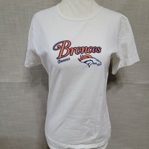 NFL For Her Short Sleeve Denver Broncos T-Shirt Women's Size Medium White - £6.51 GBP