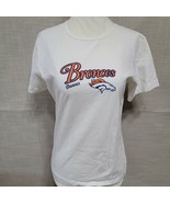 NFL For Her Short Sleeve Denver Broncos T-Shirt Women&#39;s Size Medium White - £6.50 GBP