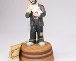 Vintage Emmett Kelly Jr. Clown Figurine Music Box Plays Rockaby Baby Doe... - $20.50
