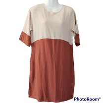 Hidden Alley Brown Cream Colorblock Shift Dress sz M - £39.42 GBP