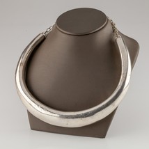 Bat-Ami Sterling Silver Tube Choker Necklace w/ Chain Unique - £380.96 GBP