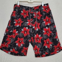 NO FEAR Men’s Board Shorts Sz 32 Swim Trunks Black And Red - £13.43 GBP