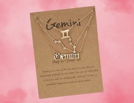 3 Gemini Necklaces - Star Sign - Horoscope - Zodiac - Astrology - May - June - £7.77 GBP