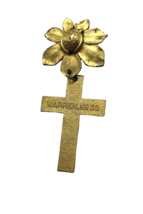 Antique Masonic Knights Templar Pin Warren No 39 Big Flower dangling Cross - £55.35 GBP