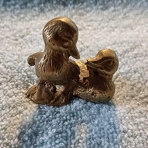 Solid Brass Miniature Pair Of Ducks Figure-1.5 x 1.6 inches- Vintage - £9.51 GBP