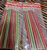 24 Holiday Pencils  Glitter Red And Green Holiday Favors - £6.95 GBP