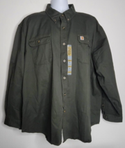 Carhartt Green Button Down Original Fit Work Shirt Size 3XL NEW Heavyweight L/S - £47.18 GBP