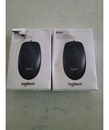 Logitech B100 Corded Mouse Wired Optical USB 2 Pack Black - £12.21 GBP