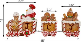 Christmas Tabletop Decorations LED Lights Gingerbread Man Train Lighted Resin Ch - £44.35 GBP
