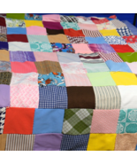 Vintage Handmade Stitched Tied Patchwork Quilt Colorful Floral Cottage 6... - $2,299.59 MXN