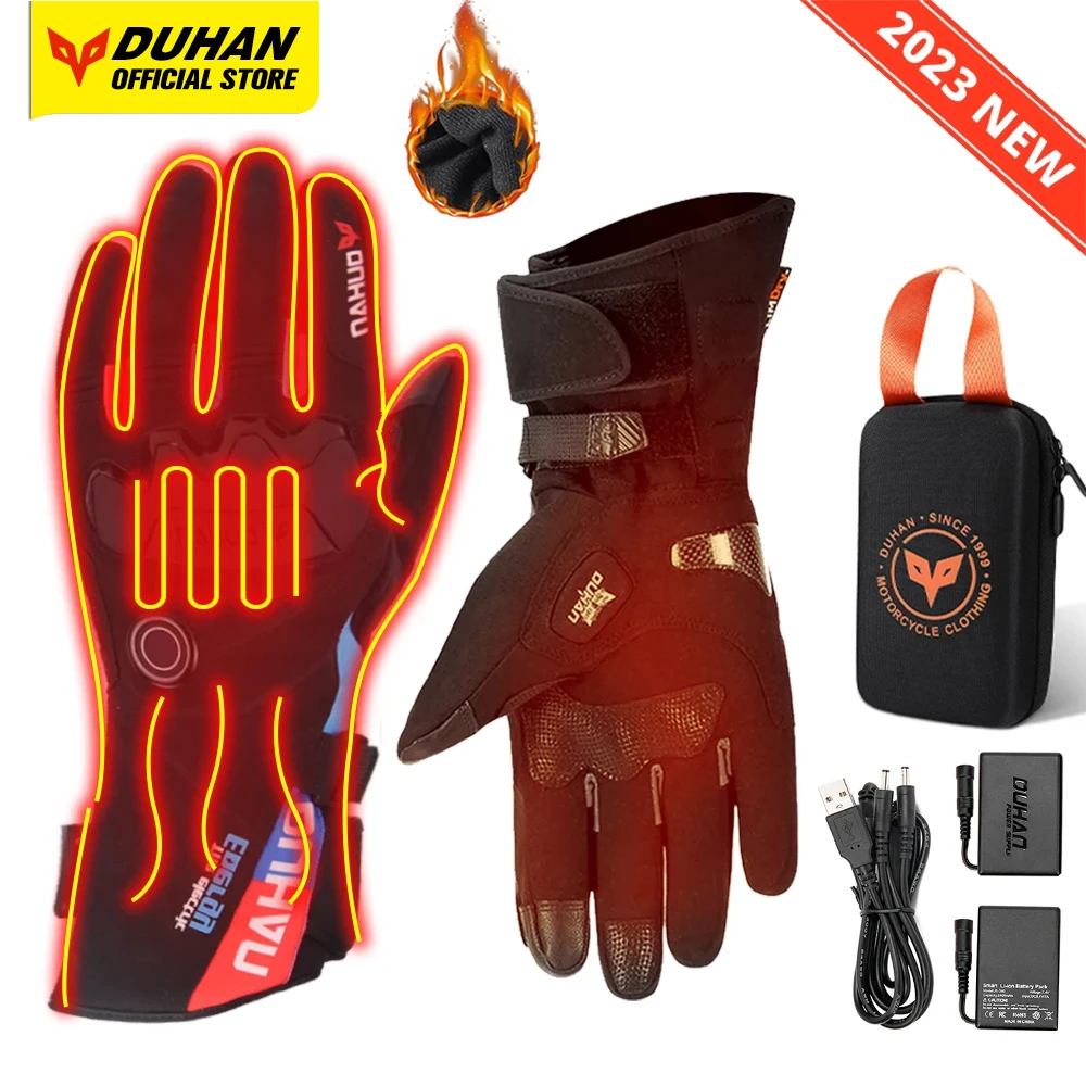 DUHAN Electric Heated Gloves Thermal Heat Gloves Winter Warm Skiing Snowboarding - £37.26 GBP+