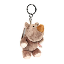 NICI Rhino Brown Stuffed Animal Beanbag Key Chain 4 inches 10 cm - $10.00