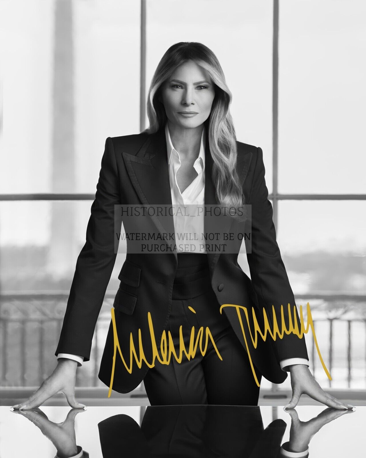 Melania Trump First Lady Official White House Portrait Autographed 8x10