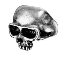 Alchemy Gothic R6  Death Ring Skull Demon Evil Pewter  - $21.93