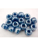 12 5 x 9mm Czech Glass Roller/Crow Beads: Dark Blue - Luster - $2.15