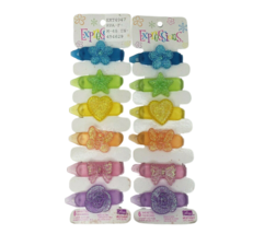 VINTAGE 1999 EXPRESSIONS COLORFUL PLASTIC GLITTERY SPARKLY BARRETTES BLU... - £15.14 GBP