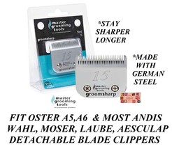 Master Grooming Tools GroomSharp Steel 15 Blade*FitMany Andis,Oster,Wahl Clipper - $19.79