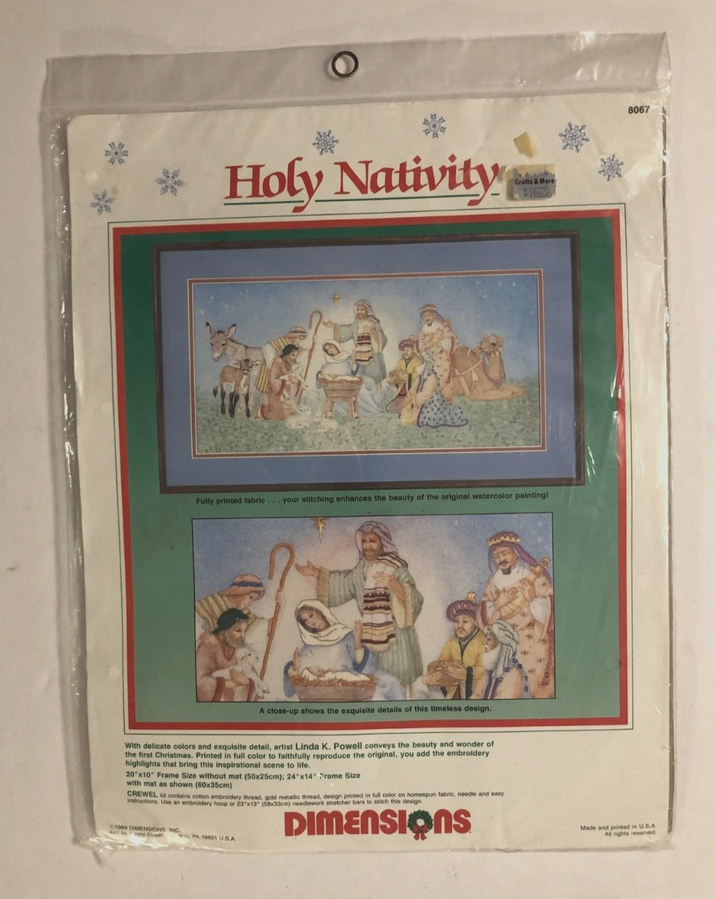 $15 Dimensions Holy Nativity Crewel Kit X-mas Linda Powell 8067 Vintage 80s New - £8.56 GBP