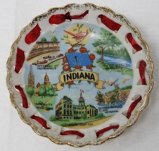 State Flag Indiana Plate Souvenir Indy Speedway Wabash Banks Notre Dame ... - £9.67 GBP