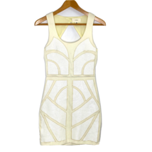 En Creme Sleeveless Cutout Sequin Bodycon Dress Womens Small Stretch Whi... - £28.32 GBP
