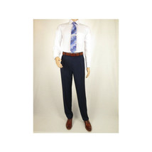 Men Apollo King Double Breasted Suit Classic Peak Lapel Pleated DM22 Navy Blue image 8