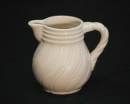 Old Vintage White Milk Creamer w Twisted Handle Swirl Pattern Made in Japan - £11.62 GBP