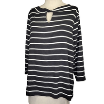 Black and White Striped Top Size Large  - £19.71 GBP