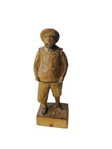 Carved Wooden Figure Spain Artesania Quro wood black forest art sculpture vtg - £27.65 GBP