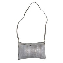 Vintage Luxury Gray Super Soft Eel Skin Clutch Purse Shoulder Crossbody Bag Vtg - £21.77 GBP