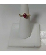 18K HGE Pink Faceted Stone Ring Size 6 - $49.50