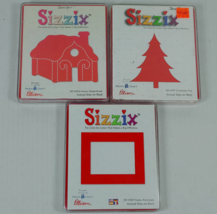 Sizzix Dies Lot of 3 RETIRED HTF House 38-0234 Tree 38-0177 &amp; Frame 38-0163 Xmas - £23.94 GBP