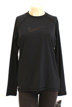 Nike Black Long Sleeve Hydroguard Rash Guard Top Swim Shirt Women&#39;s L NWT - $79.99