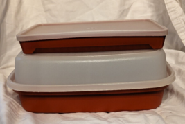 Tupperware Vintage Paprika 4 PC Marinade and Deli Keeper w/ Lids 1292 an... - £15.21 GBP