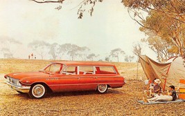 Vintage Mint 1961 Buick LeSabre Estate Wagon Camping Postcard Kinsman NY NOS - $8.90