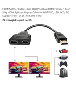 HDMI Splitter Cables Male 1080P to Dual HDMI Female 1 to 2 Way HDMI Spli... - $298.78 MXN
