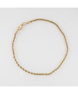 Fine Estate 14K Yellow Gold Rope Chain Bracelet 1.6 MM Thick 7.25&quot; Long - $321.67 CAD