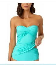 Anne Cole Twist-Front Ruched Tankini Top Reef Green-Large SW230504 - £25.85 GBP