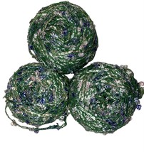 Lot of 3 Cascade Yarns Malizia Super Bulky Ribbon Yarn with Flowers #3 Blue Gree - $27.99