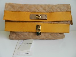 Marc Jacobs Collection Bag Oversized Pouchette Clutch Quilted Leather Mint $1275 - £306.76 GBP