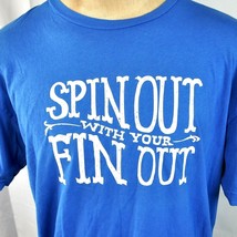 Wellen Spin Out With Your Fin Out Slogan T-Shirt size XL Mens Surfing Bl... - £22.57 GBP