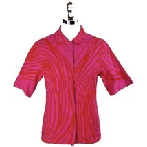 Vtg 60s 70s Vuokko Shirt Iconic Wave Stripe Print Pink Orange Cotton Mar... - $222.75